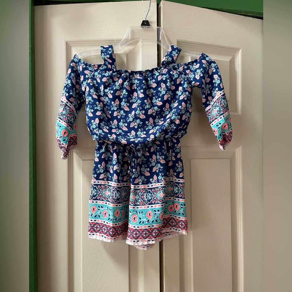 My Michelle Girl Vibrant Blue Romper/Skort